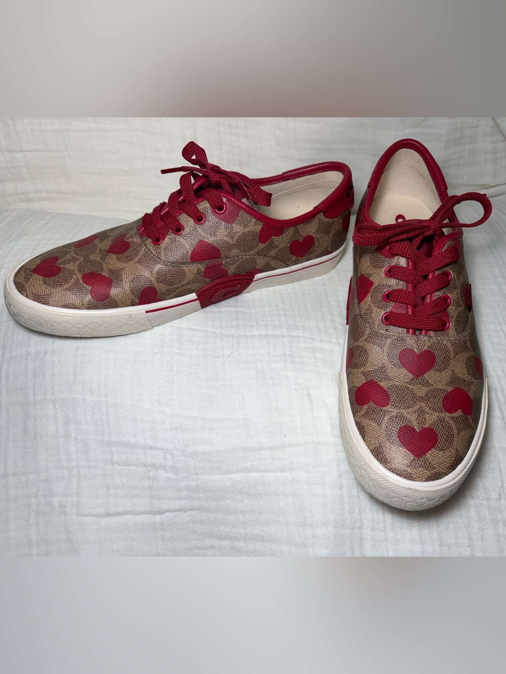 Coach CitySole Skate Sneakers Heart Print 10